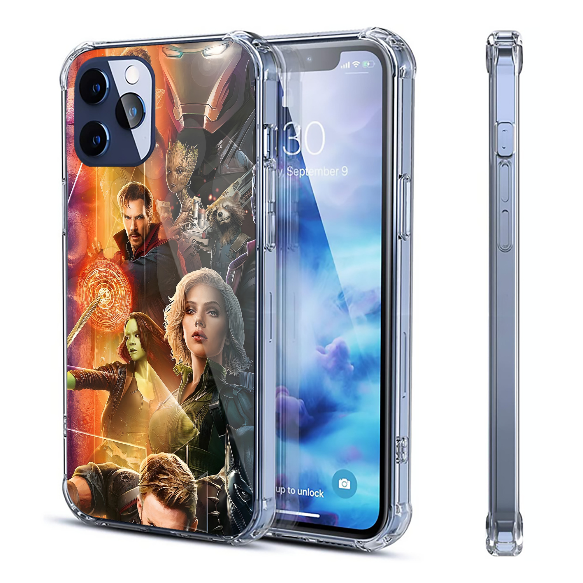 （画像用） アベンジャーズ The Avengers 【iPhone 12シリーズ対応】透明スマホケース（クリアソフトケース）